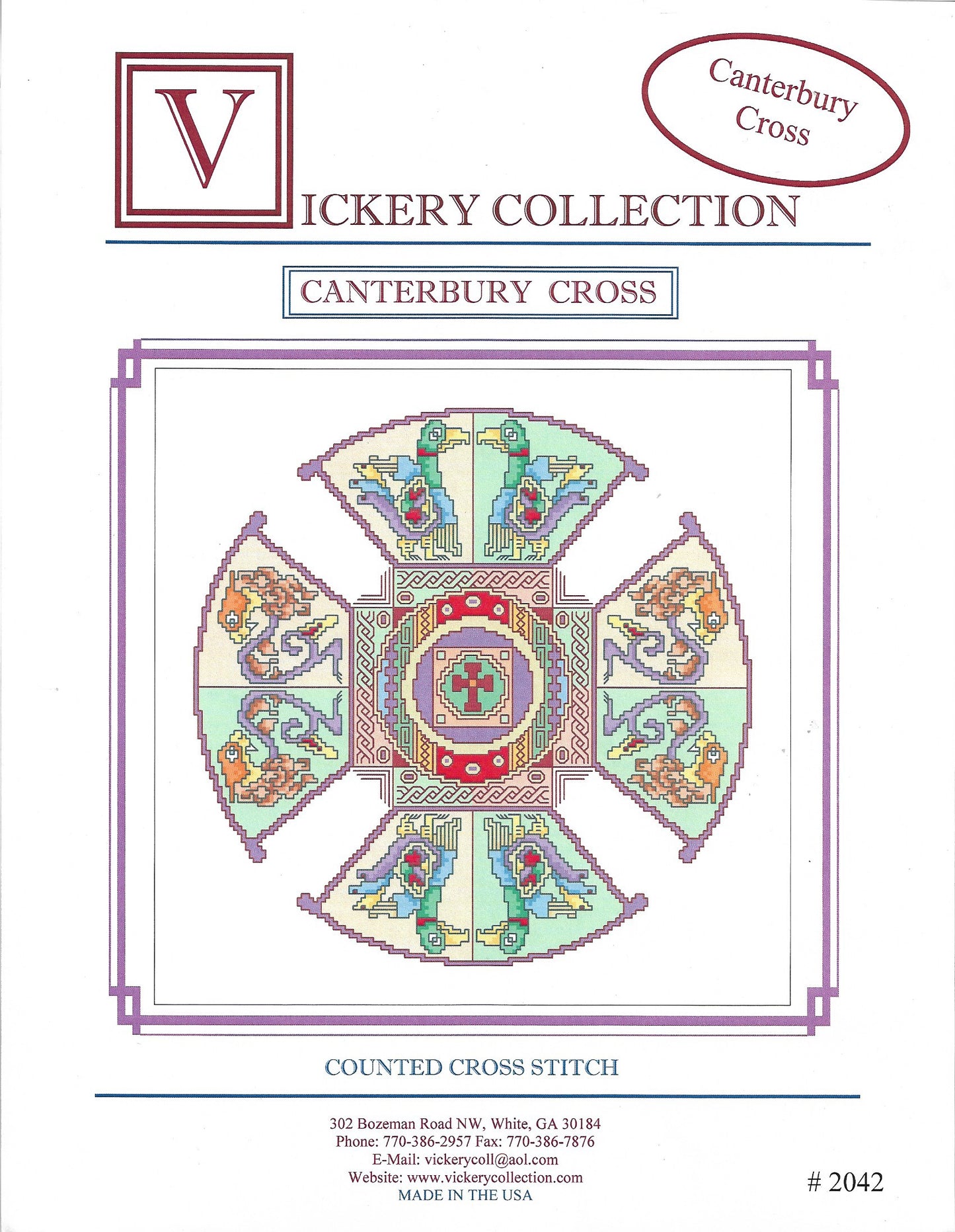 Vickery Collection Canterbury Cross 2042 cross stitch pattern