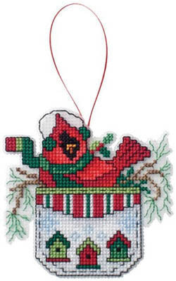 Stoney Creek Cardinal in a Pocket ORN011 christmas ornament pattern