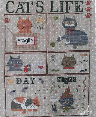 Fairy Wool in the Wood Cat's Life cross stitch pattern