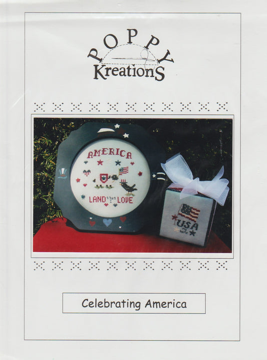 Poppy Kreations Celebrating America patriotic cross stitch pattern