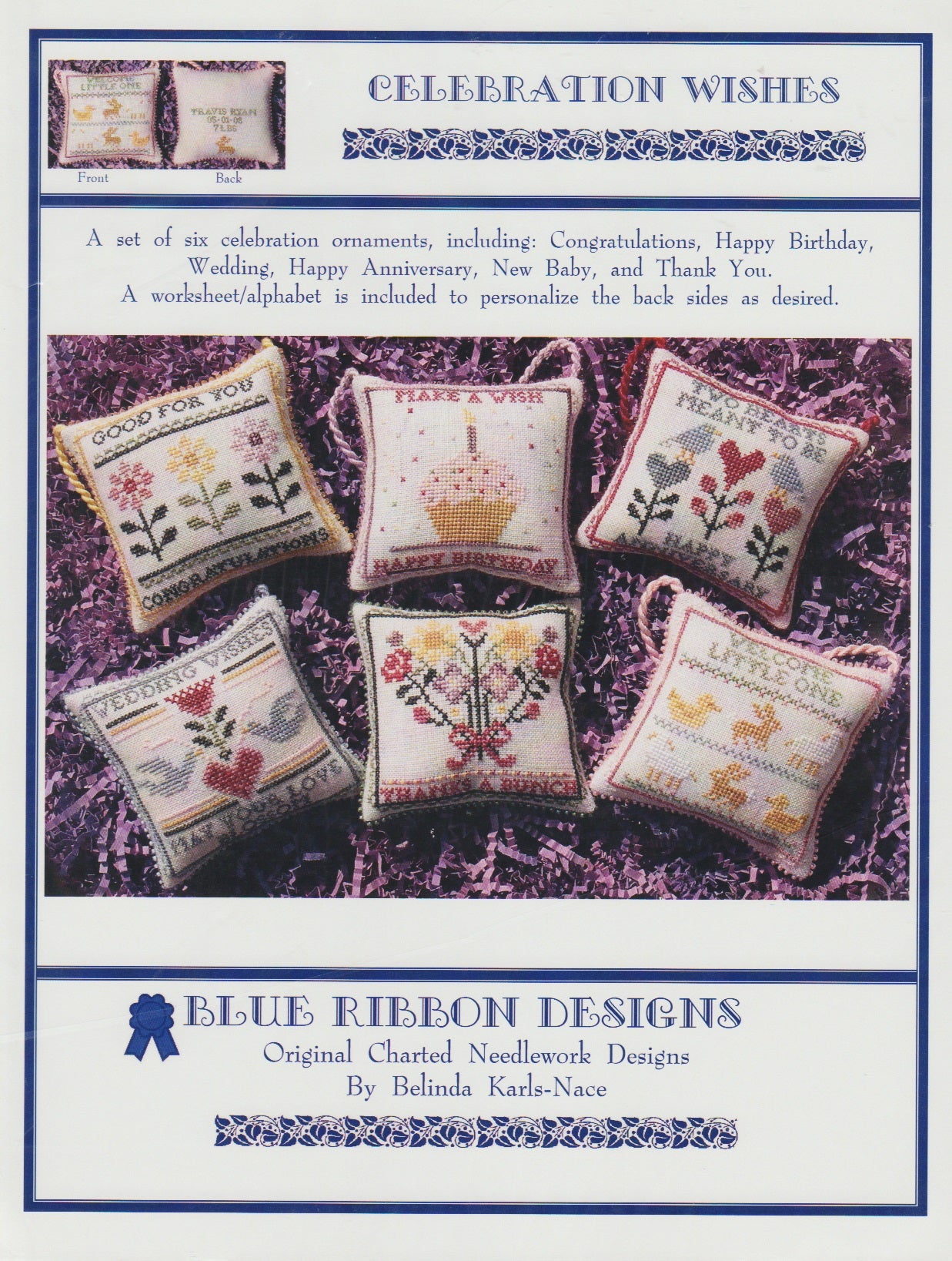 Blue Ribbon Designs Celebration Wishes BRD-070 cross stitch pattern