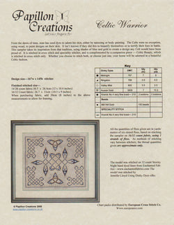 Papillon Creations Celtic Warrior cross stitch pattern