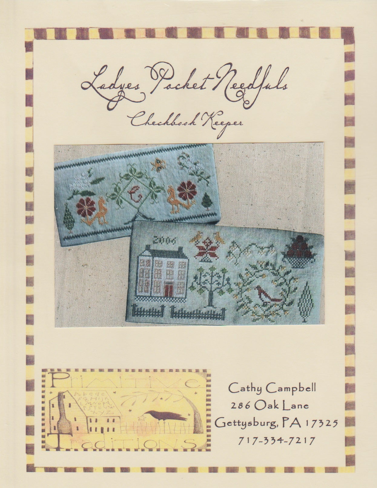 Ladyes Pocket Needfuls Checkbook Keeper cross stitch pattern