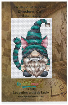 Grille point de croix Cheshire Cat Gnome cross stitch pattern