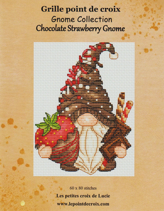 Les petites croix de lucie Chocolate Strawberry Gnome cross stitch pattern
