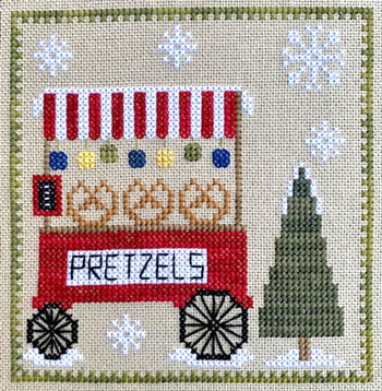 Pickle Barrel Christkindlmarkt 6 - Pretzel Stand Christmas cross stitch pattern