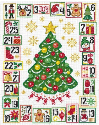 Imaginating Christmas Countdown 3389 christmas tree calendar cross stitch pattern