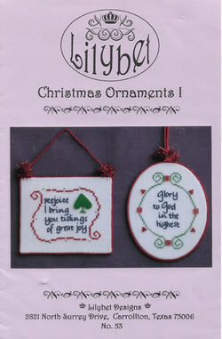 Lilybet Christmas Ornaments I cross stitch pattern