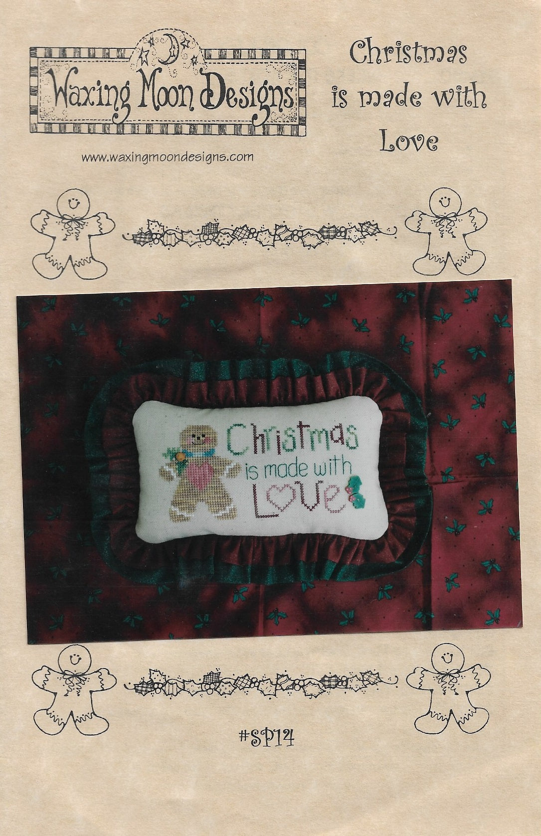 Waxing Moon Christmas is Made With Love SP14 cross stitch pillow pattern