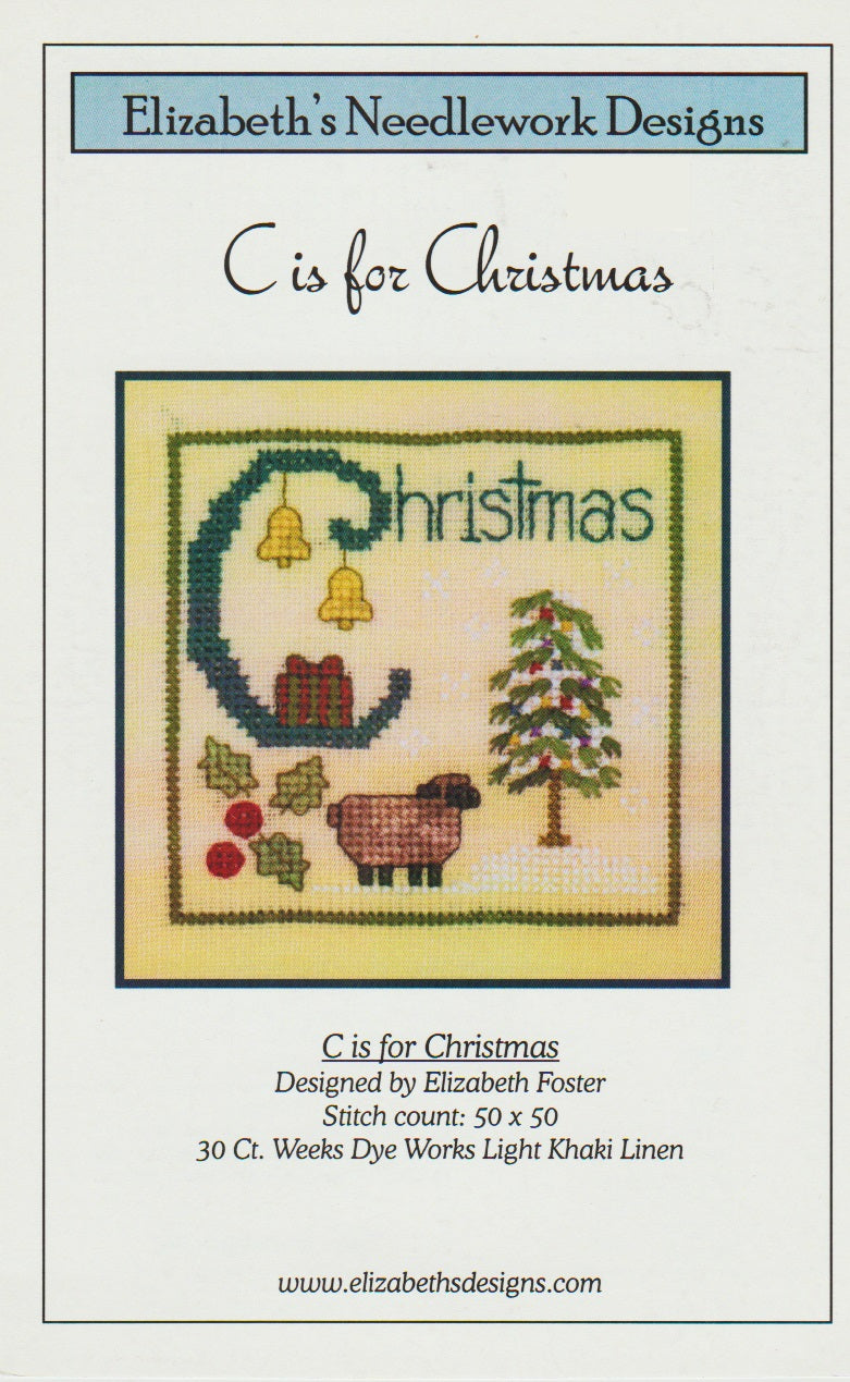 Elizabeth's Needlework Designs C is for Christmas cross stitch pattern