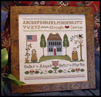 Little House Needleworks Colonial Women 67 partiotic cross stitch pattern