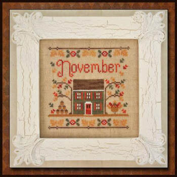 Country Cottage Needleworks  Cottage of the Month November cross stitch pattern