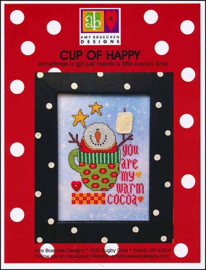 Amy Bruecken Cup Of Happy christmas snowman cross stitch pattern