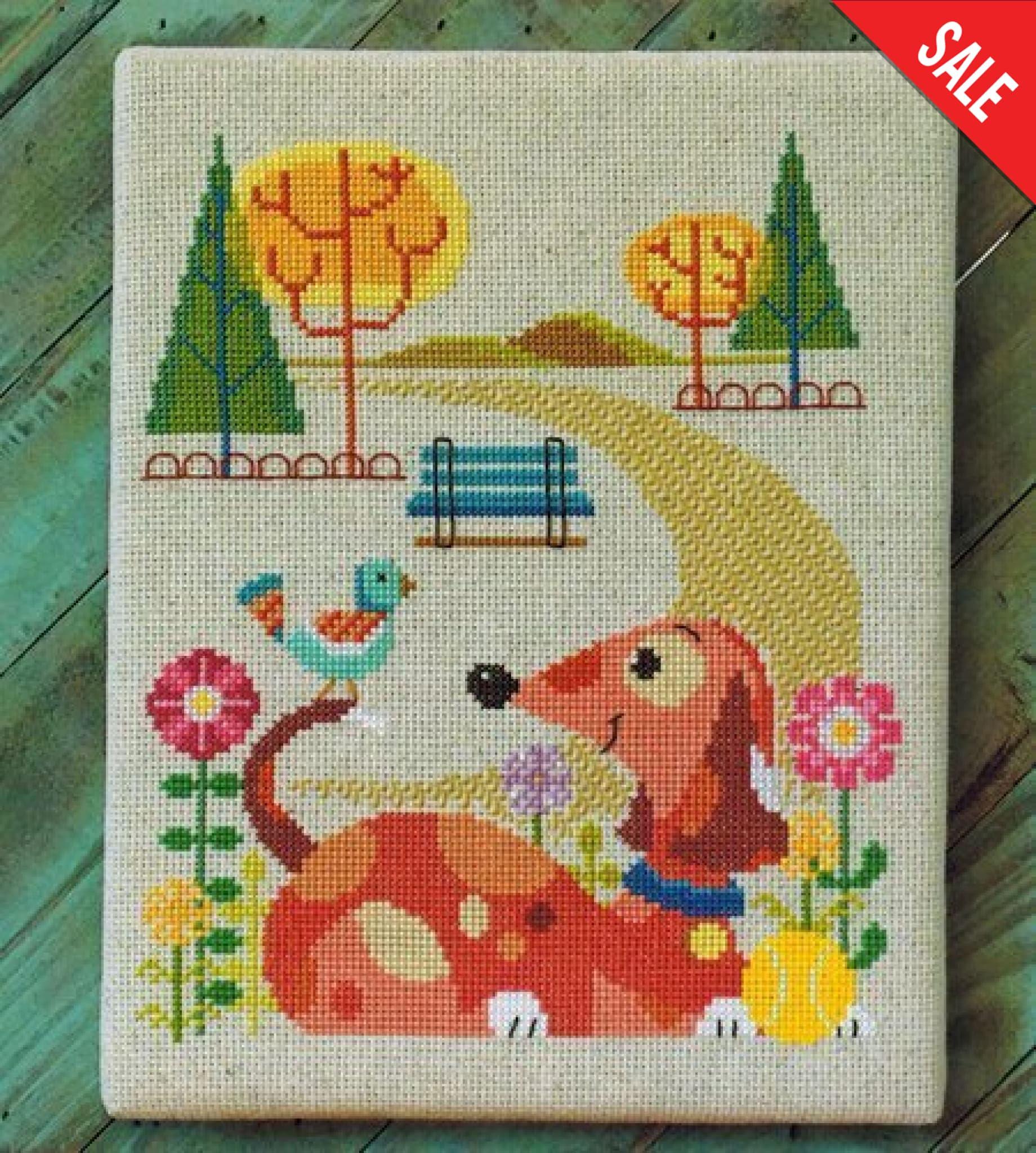 Satsuma Street Dog Park cross stitch pattern