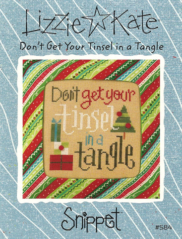 Lizzie Kate Snippet Don't get your tinsel in a tangle S84 Christmas cross stitch pattern