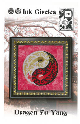 Ink Circles Dragon Fu Yang cross stitch ying yang pattern
