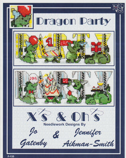 X's & Oh's Dragon Party cross stitch pattern