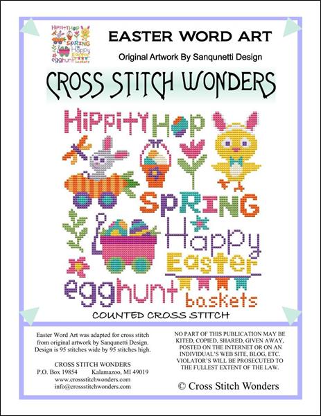 Cross Stitch Wonders Carolyn Manning Easter Word Art Cross stitch pattern