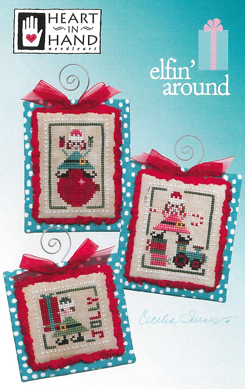 Heart In Hand Elfin' Around Christmas cross stitch pattern