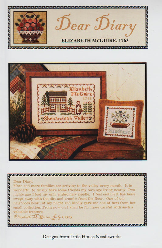 Little House Needleworks Elizabeth McGuire 1763 cross stitch sampler pattern