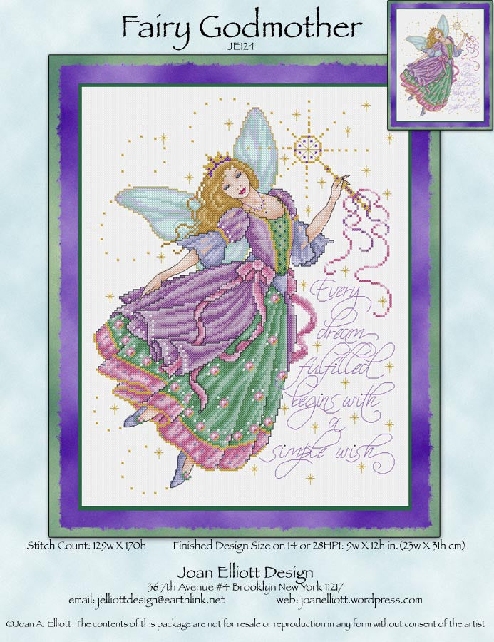 Joan Elliot Fairy Godmother JE124 cross stitch pattern