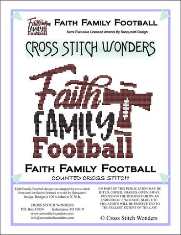 Cross Stitch Wonders Carolyn Manning Faith Family Football Cross stitch pattern