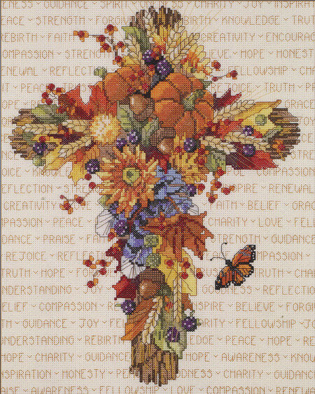 Fall Floral Cross pattern