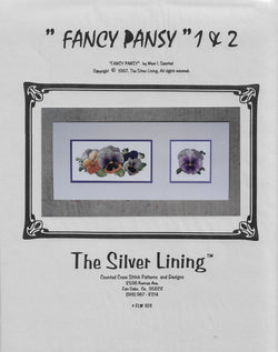 Silver Lining Fancy Pansy 1 & 2 flower cross stitch pattern