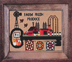 Twin Peak Primitives Farm Fresh Produce cross stitch pattern