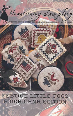 heartstring Samplery Festive Little Fobs 5 - Americana Edition cross stitch pattern