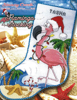 Stoney Creek Flamingo Stocking LFT488 Christmas cross stitch pattern