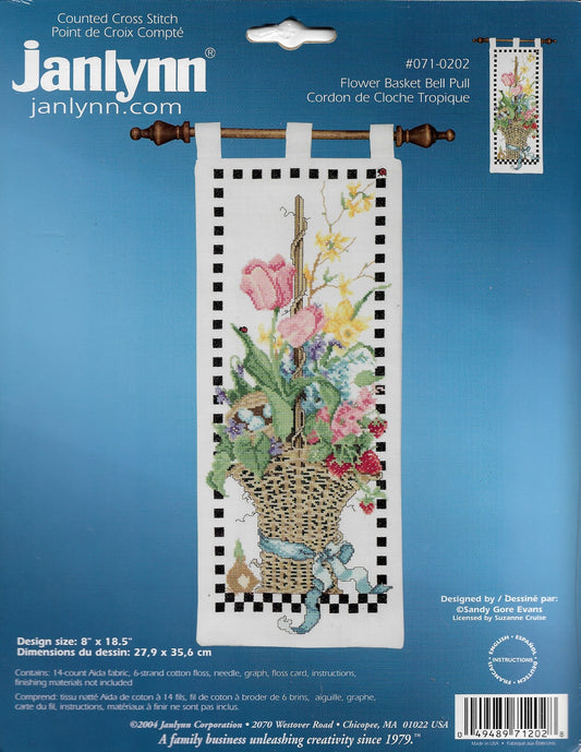 Design Works Flower Basket Bellpull 071-0202 cross stitch kit