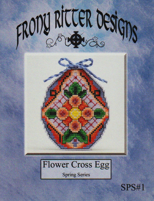Frony Ritter Designs Flower Cross Egg Easter cross stitch pattern