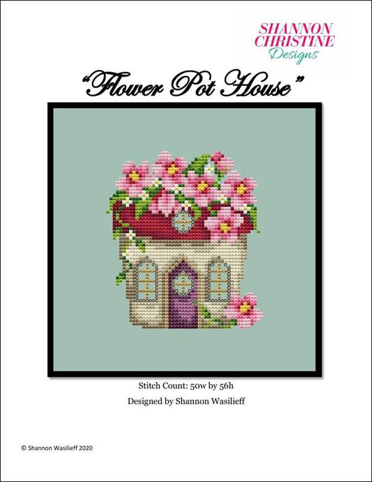 Shannon Christine Flower Pot House cross stitch pattern