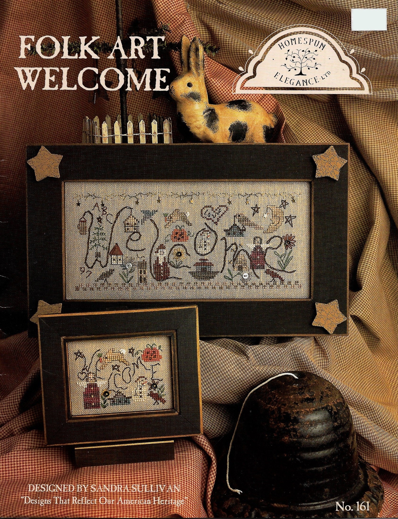 Homespun Elegance Folk Art Welcome 161 cross stitch pattern