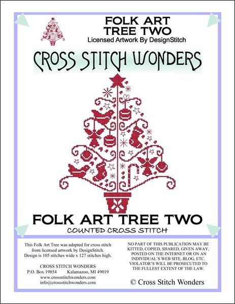 Cross Stitch Wonders Marcia Manning Folk Art Tree Two Cross stitch pattern