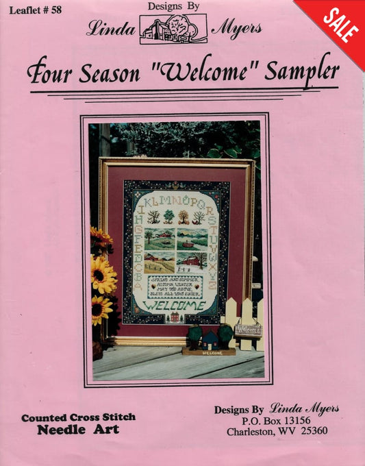 Linda Myers Four Season "Welcome" Sampler cross stitch pattern