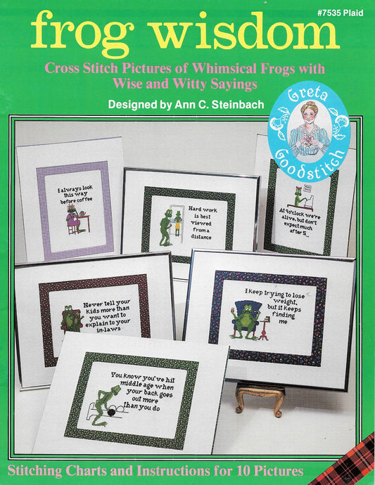 Plaid Enterprises Inc. Frog Wisdom cross stitch pattern