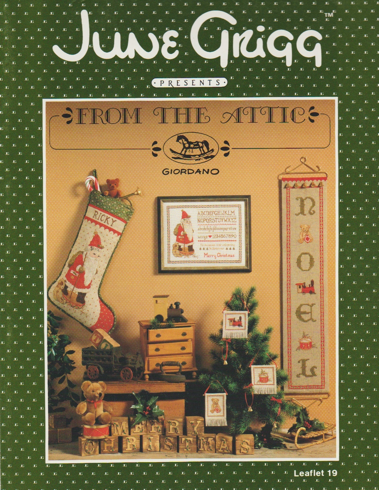 June Grigg From The Attic christmas stocking cross stitch pattern