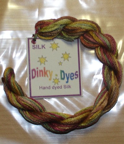 Dinky Dyes Winds Through The Olive Trees exclusive hand dyed floss
