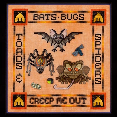 Glendon Place Bats, Bugs, Toads & Spiders GP-160 halloween cross stitch pattern