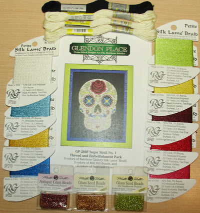 Glendon Place Sugar Skull No. 1 GP-280F Thread/Embellishment Pack