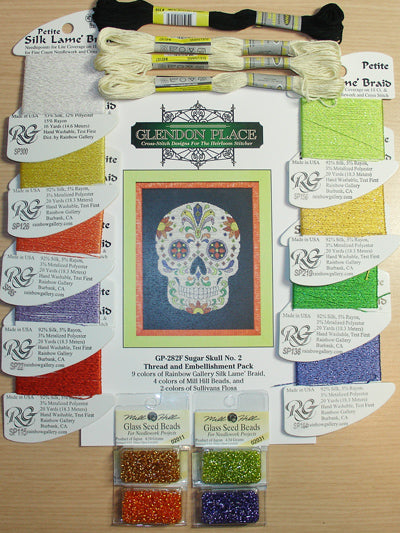 Glendon Place Sugar Skull No. 2 GP-280F Thread/Embellishment Pack