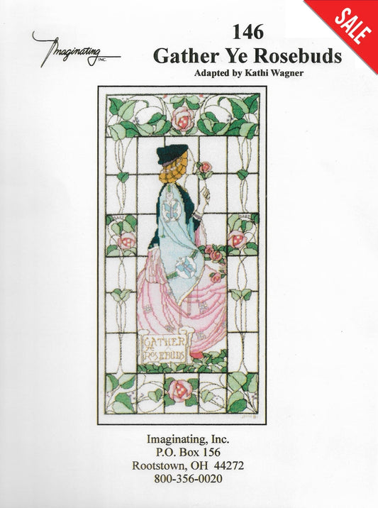 Imaginating Gather Ye Rosebuds 146 cross stitch pattern