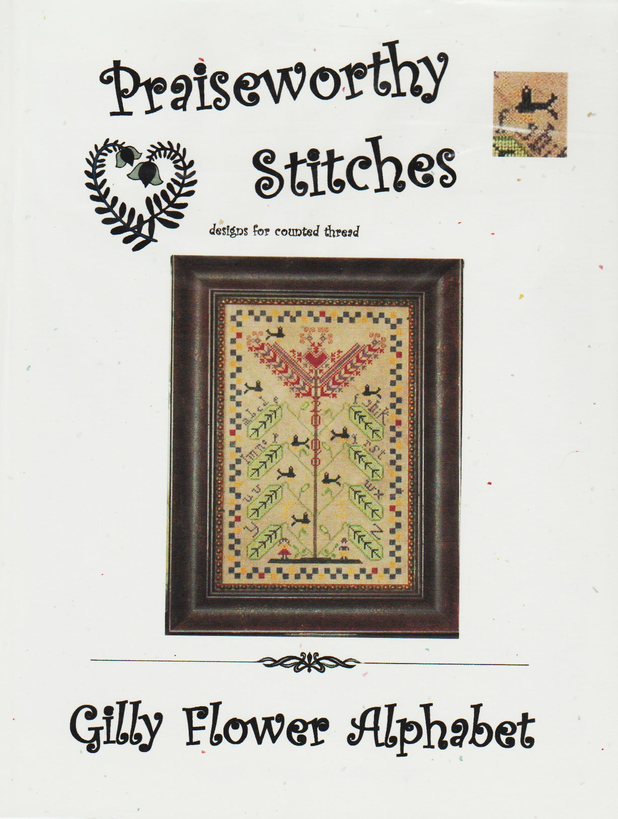 Praiseworthy Stitches Gilly Flower Alphabet cross stitch pattern