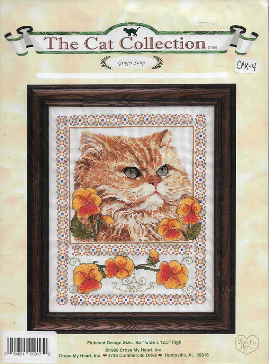 Cross My Heart Ginger Snap cat collection cross stitch pattern