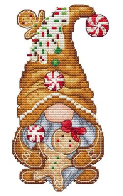 Les Petites croix de Lucie Gingerbread Gnome cross stitch pattern
