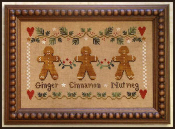 Little House Needlework Gingerbread Trio cross stitch pattern