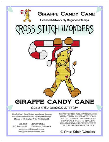 Cross Stitch Wonders Marcia Manning Giraffe Candy Cane Critter Cross stitch pattern
