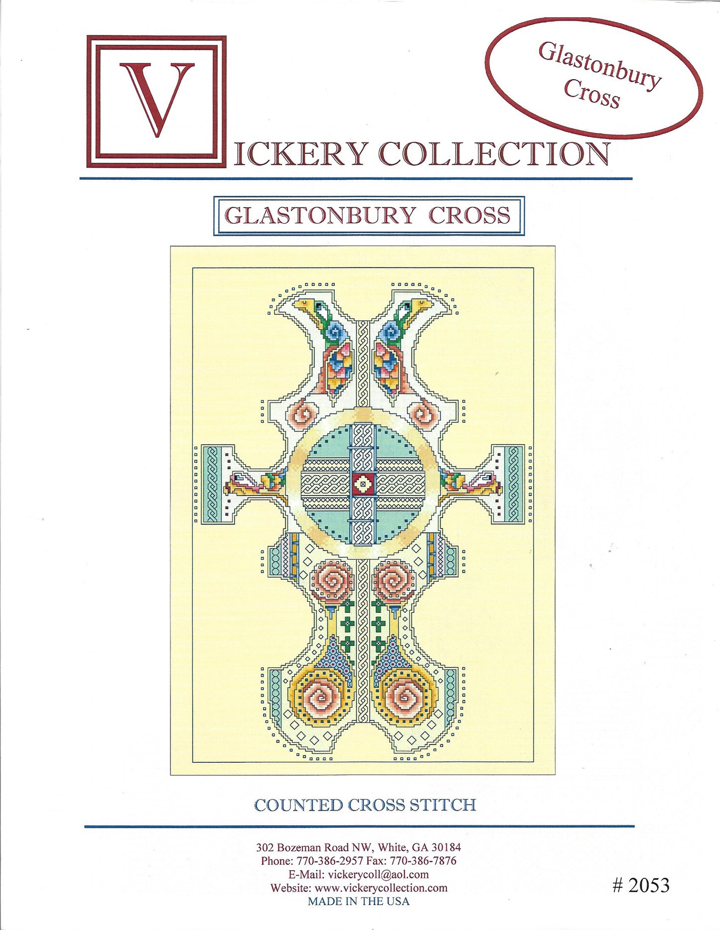 Vickery Collection Glastonbury Cross 2053 cross stitch pattern